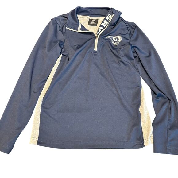NFL Other - NFL Youth LA Rams 1/4 Zip Pullover Long Sleeve Shirt Blue Gray Team Apparel M